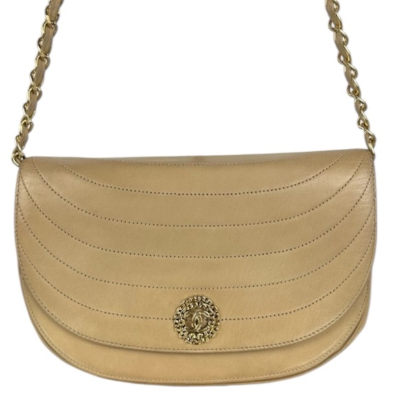 CHANEL MINI FLAP BAG LEATHER BEIGE - Picture 1 of 16